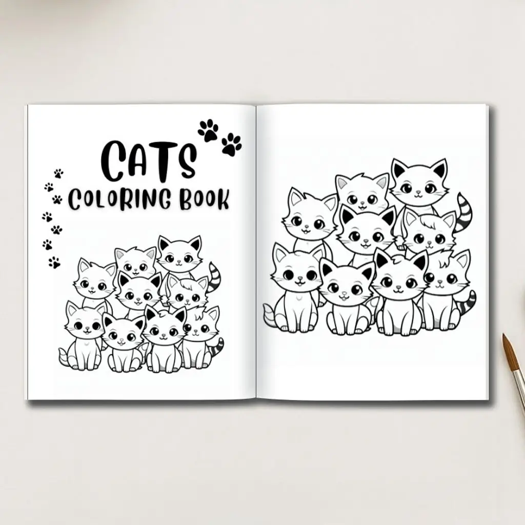 Kitten's Adventures - 21 Cat Coloring Pages - Image 2