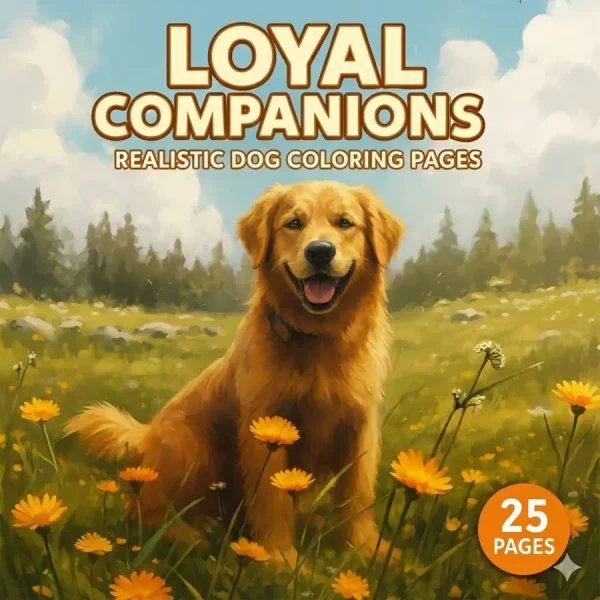 Loyal Companions – 25 Realistic Dog Coloring Pages